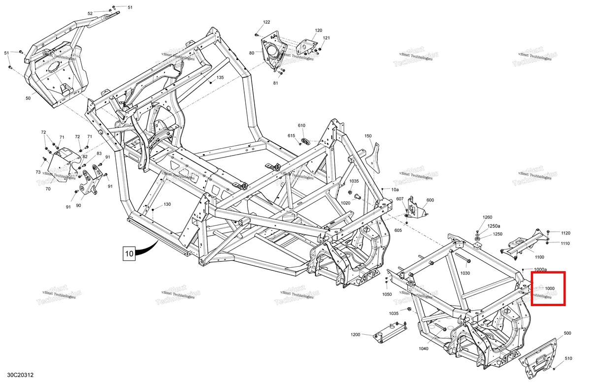 Деталь 715006685 на схеме узла 2020 Can-Am Defender 6X6 HD10 Frame - Dps