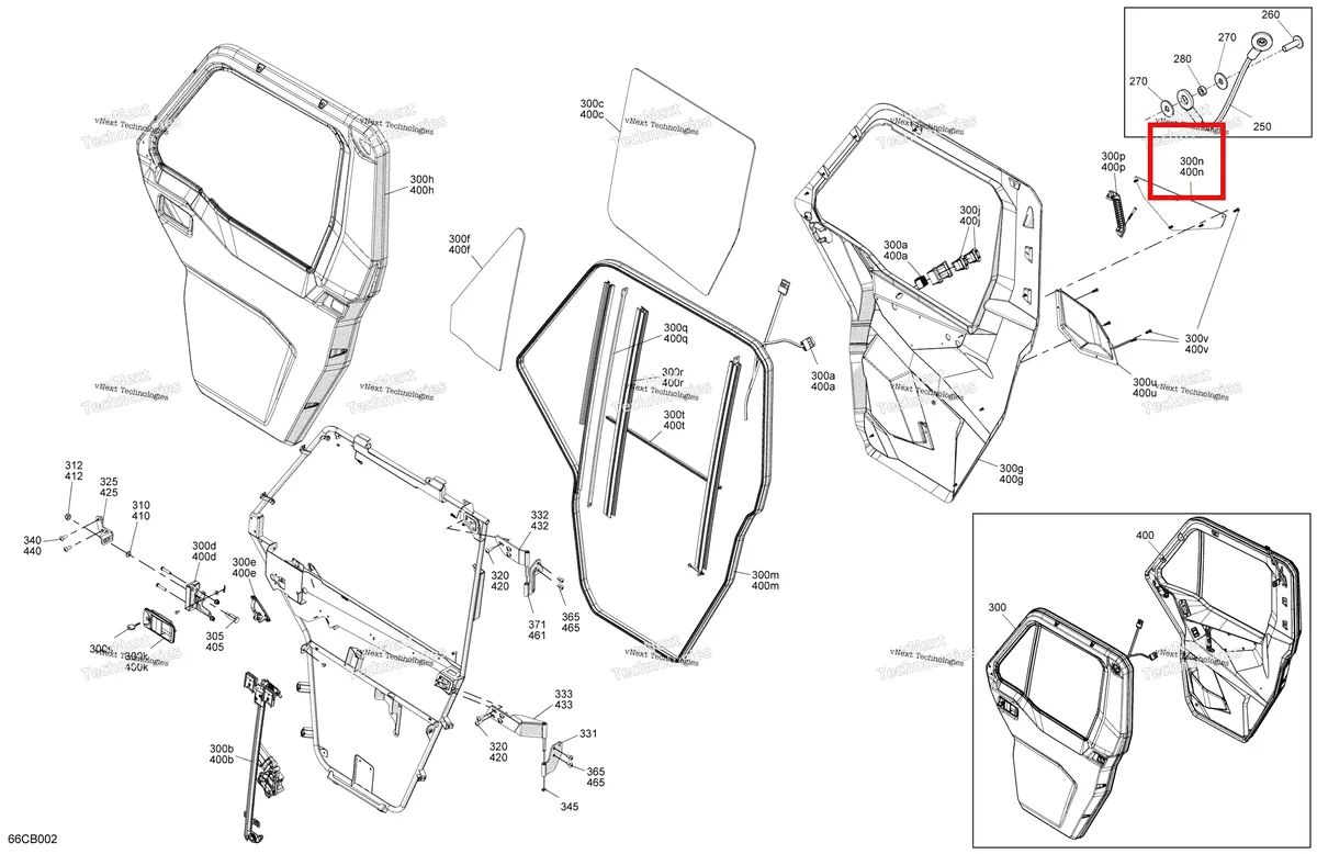 Деталь 715006687 на схеме узла 2022 Can-Am Defender MAX HD10 - LTD CAB Enclosure Cab - Front Doors