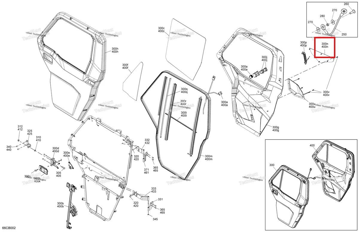 Деталь 715006689 на схеме узла 2022 Can-Am Defender MAX HD10 - LTD CAB Enclosure Cab - Front Doors