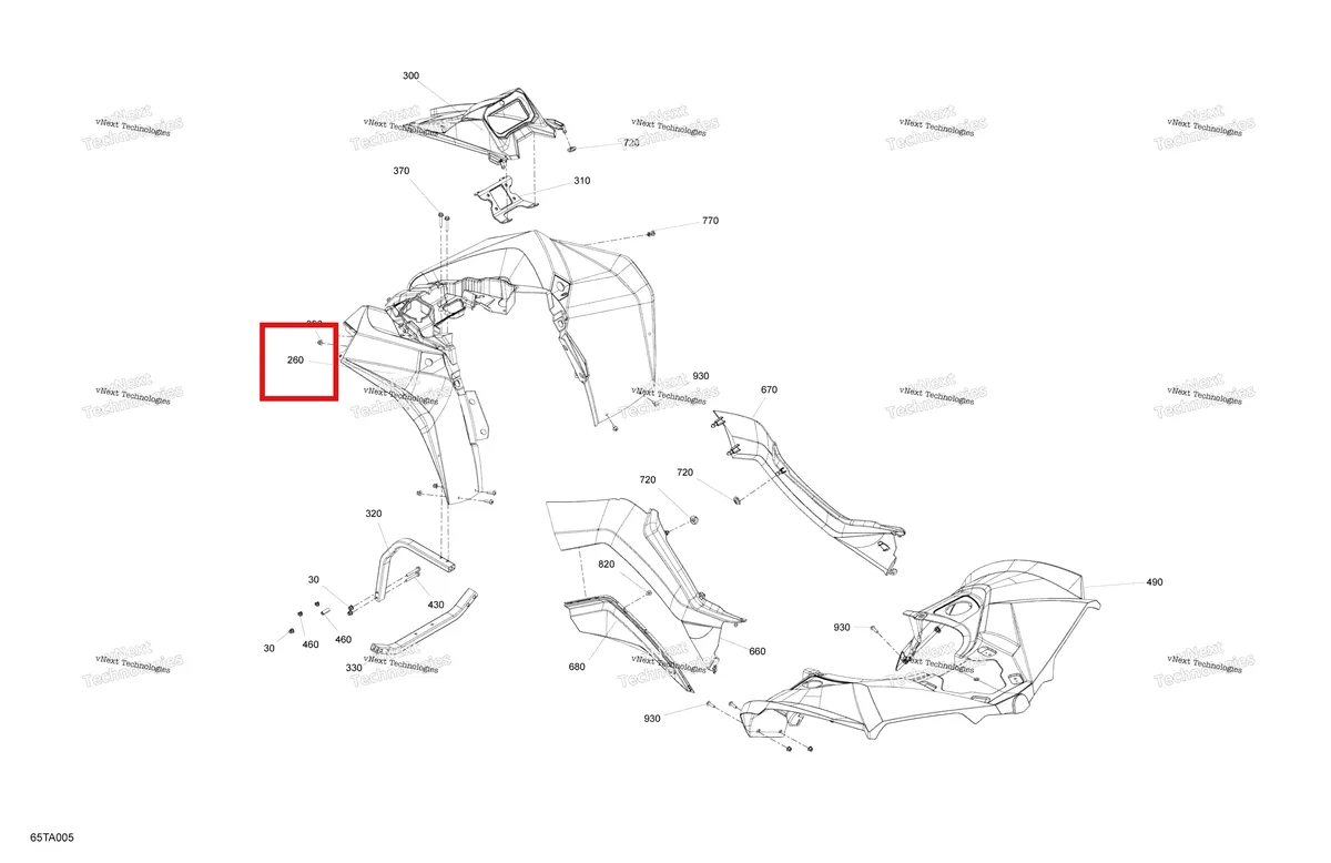 Деталь 715006716 на схеме узла 2021 Can-Am Renegade 1000R EFI - XXC - CE Body - Fender Kit