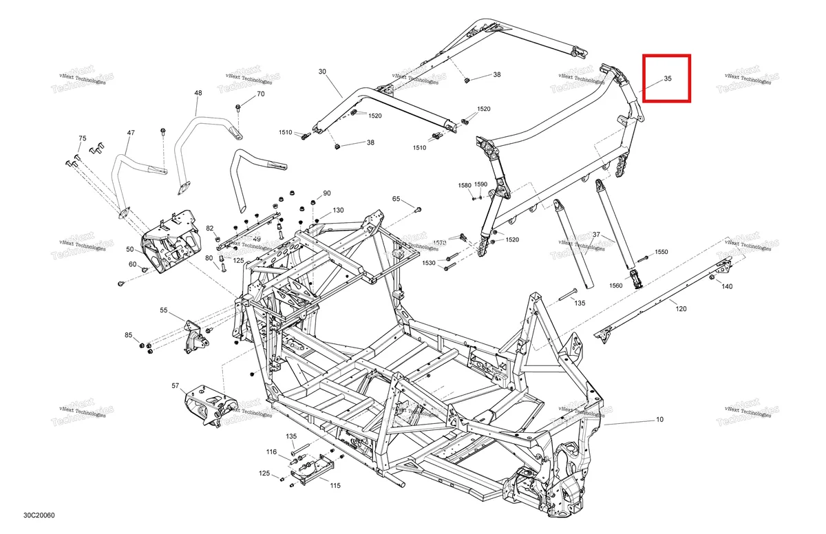 Деталь 715006772 на схеме узла 2020 Can-Am Maverick Sport 1000 - BASE Frame