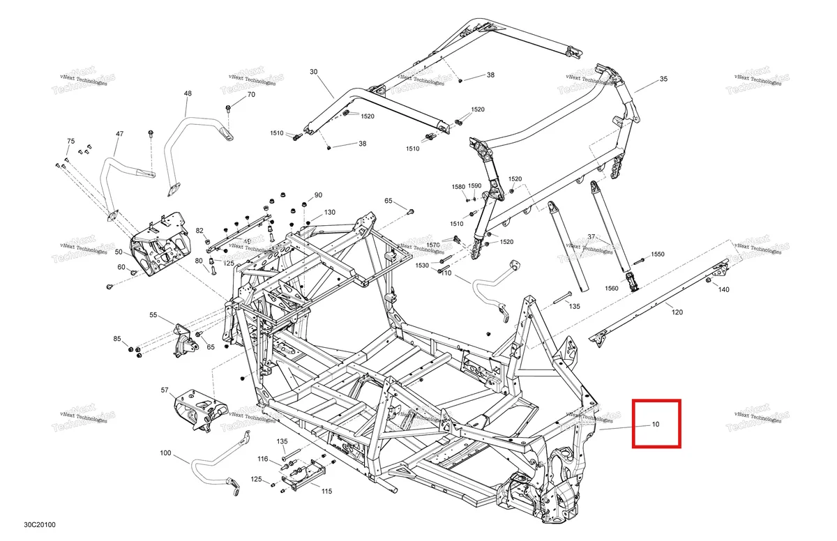 Деталь 715006777 на схеме узла 2020 Can-Am Maverick Trail 800 Frame