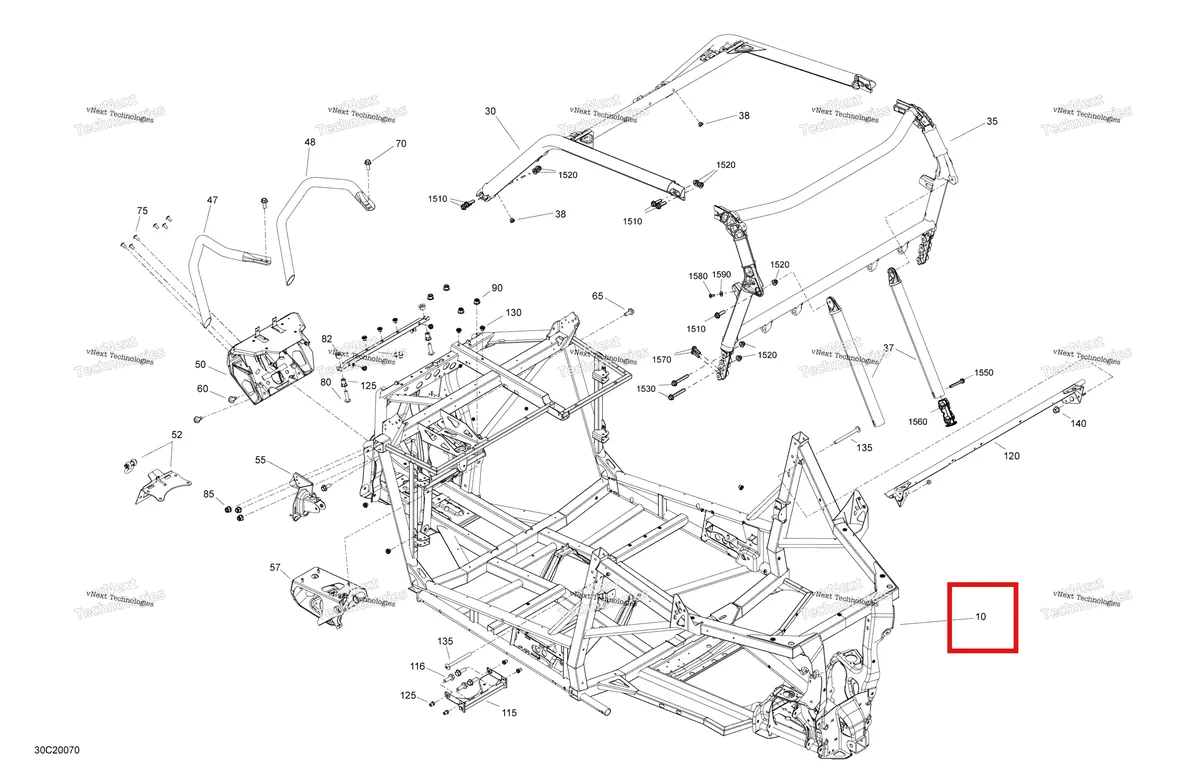 Деталь 715007036 на схеме узла 2020 Can-Am Maverick Sport 1000R - XMR Frame
