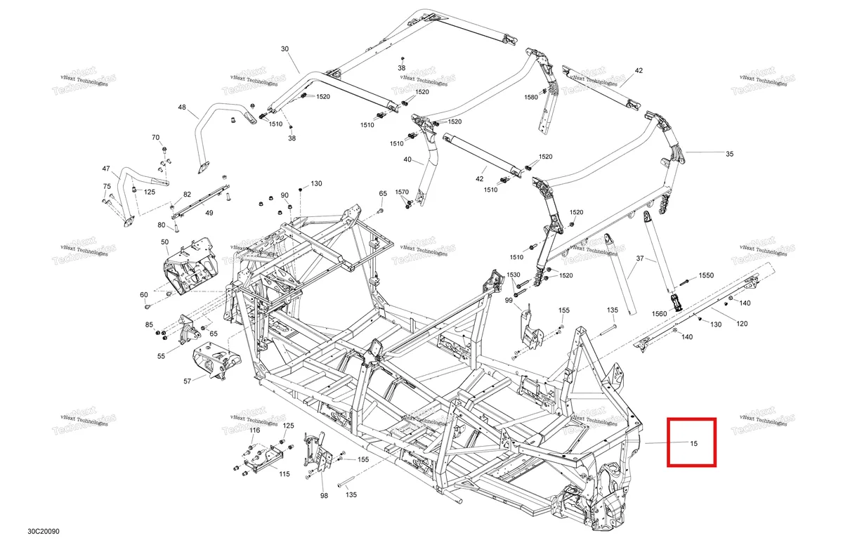Деталь 715007039 на схеме узла 2020 Can-Am Maverick Sport MAX 1000R Frame