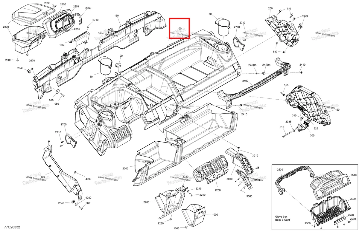 Деталь 715007218 на схеме узла 2020 Can-Am Defender HD10 - Except XMR Cab Interior - Dashboard