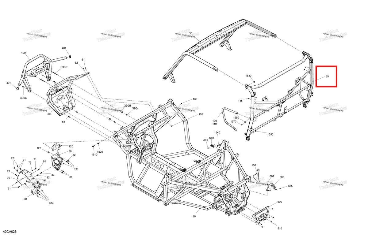 Деталь 715007384 на схеме узла 2021 Can-Am Defender HD8 - BASE DPS XT Frame - System
