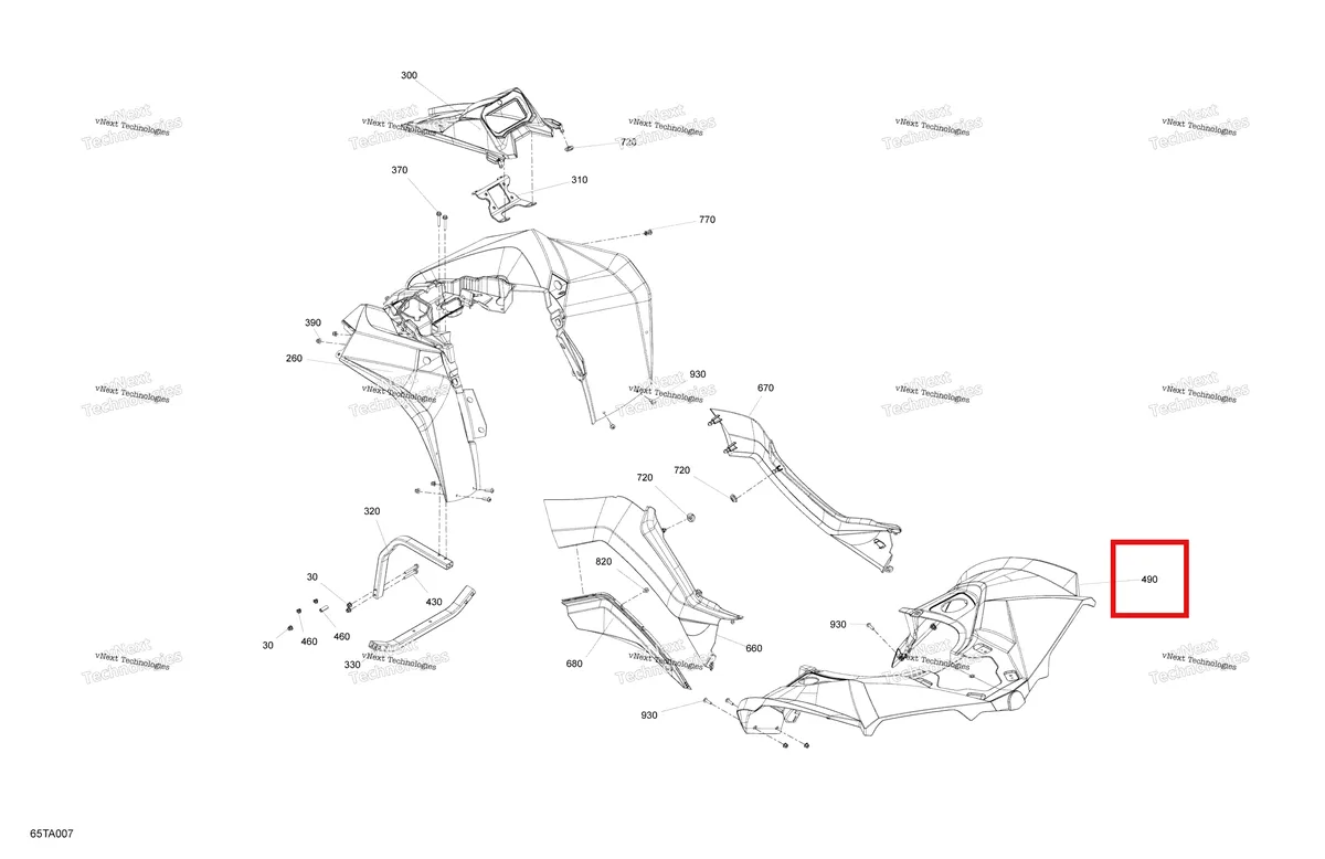 Деталь 715007452 на схеме узла 2021 Can-Am Renegade 1000R EFI - XXC Body - Fender Kit