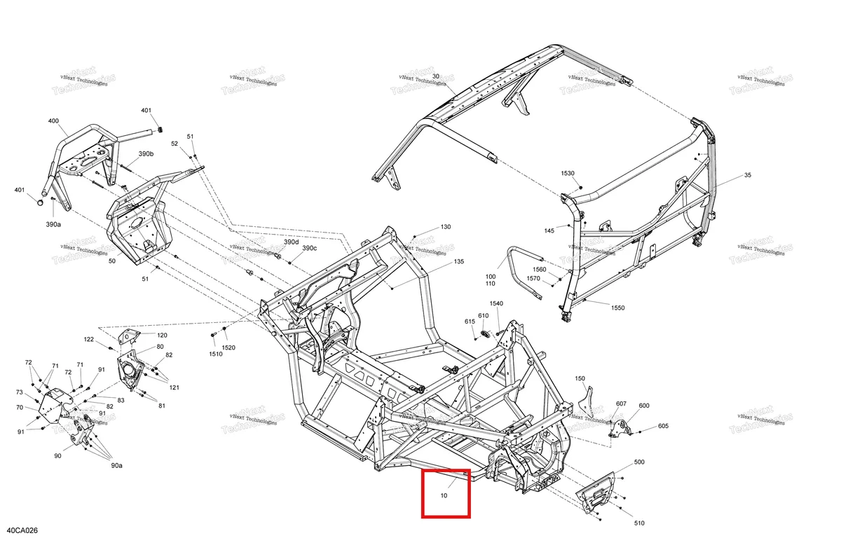 Деталь 715007463 на схеме узла 2021 Can-Am Defender HD8 - BASE DPS XT Frame - System
