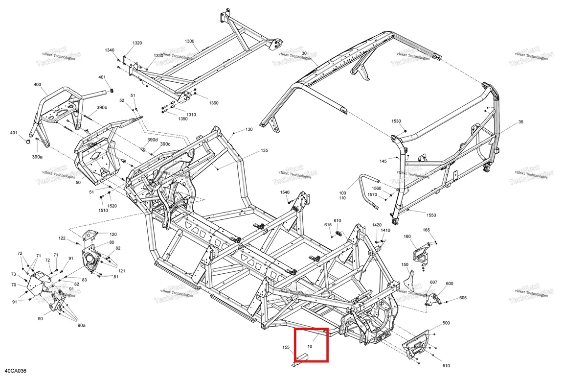 Деталь 715007469 на схеме узла 2021 Can-Am Defender PRO HD10 - DPS XT Frame - System