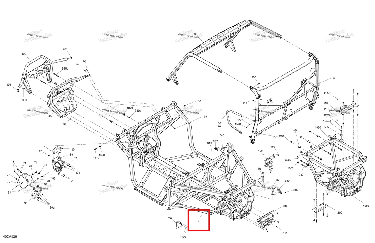 Деталь 715007474 на схеме узла 2021 Can-Am Defender 6X6 HD10 - DPS XT Frame - System