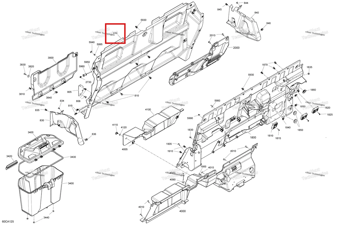 Деталь 715007481 на схеме узла 2021 Can-Am Defender MAX HD8 - BASE DPS XT Cab Interior - Back Wall
