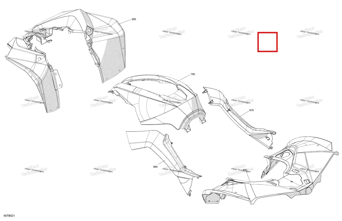 Деталь 715007501 на схеме узла 2022 Can-Am Renegade 650 EFI - XMR Body - Fender Kit