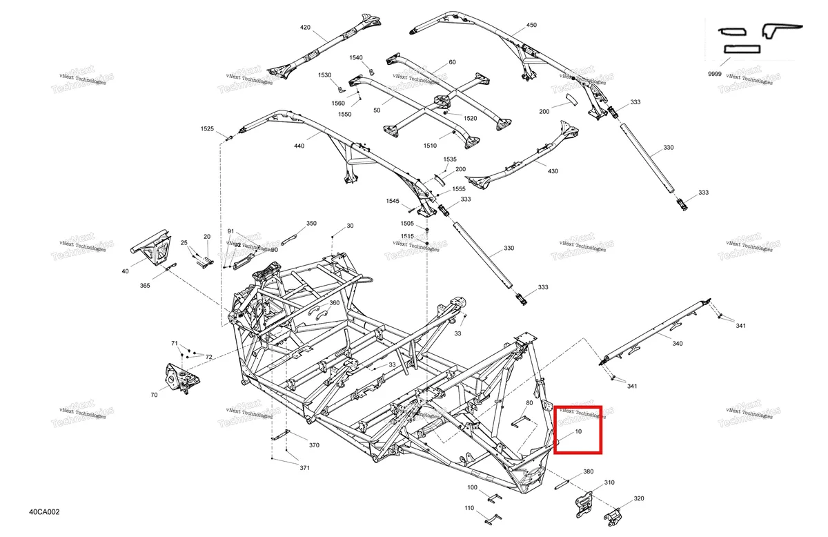Деталь 715007595 на схеме узла 2021 Can-Am Maverick MAX Turbo RR - XDS XRS Frame - System