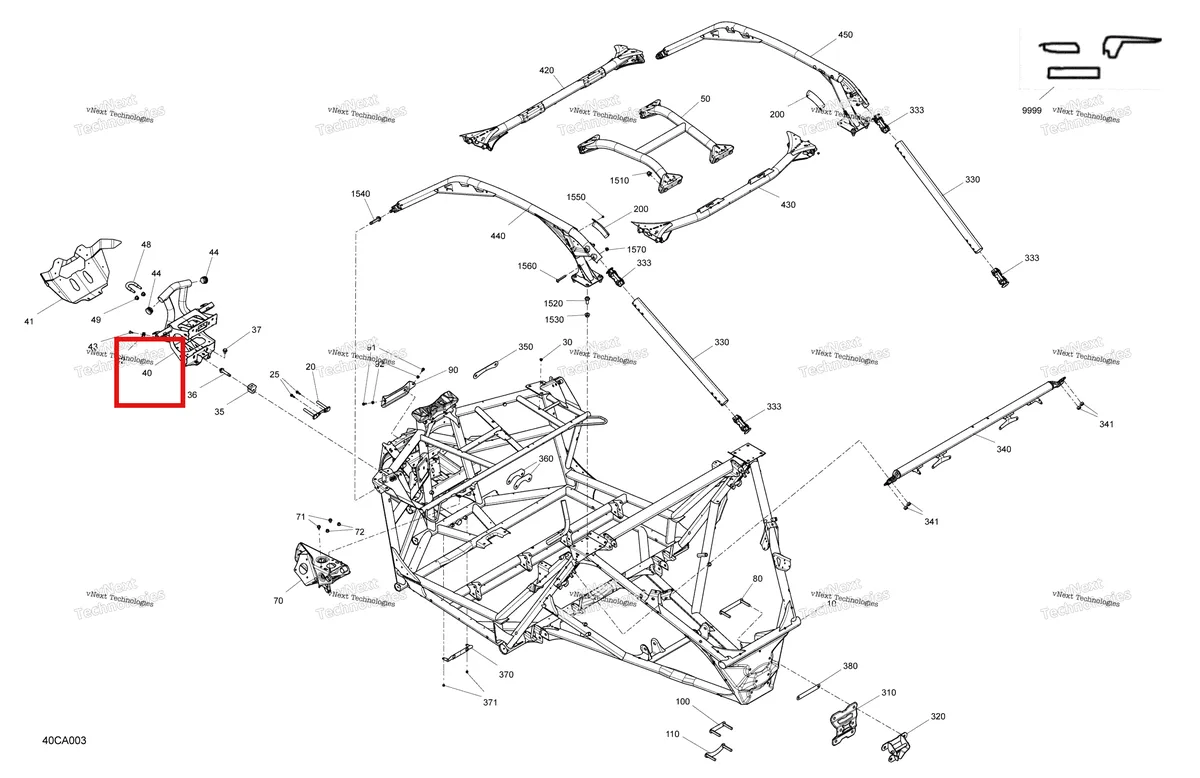 Деталь 715007605 на схеме узла 2021 Can-Am Maverick Turbo RR - XMR Frame - System