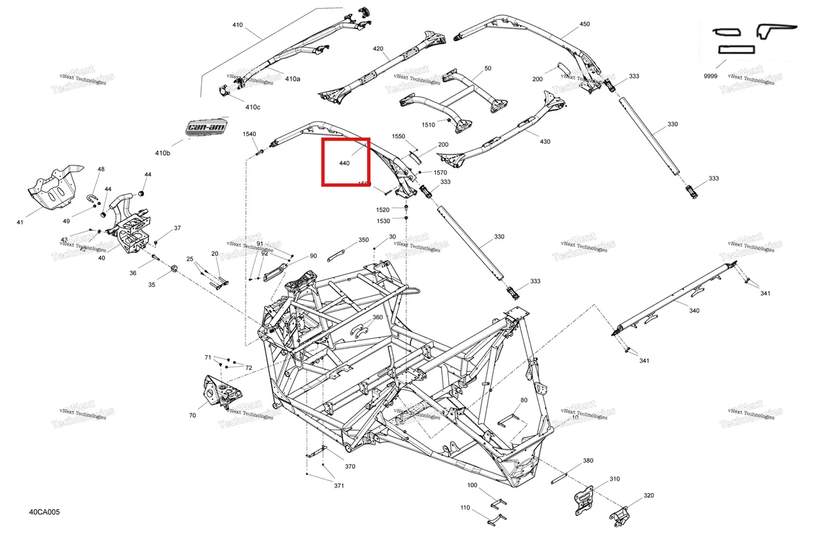 Деталь 715007609 на схеме узла 2021 Can-Am Maverick Turbo RR - XRC - CE Frame - System
