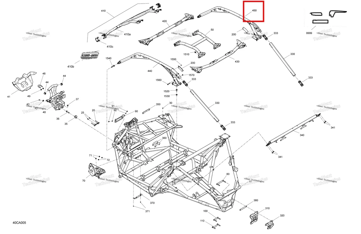 Деталь 715007610 на схеме узла 2021 Can-Am Maverick Turbo RR - XRC - CE Frame - System