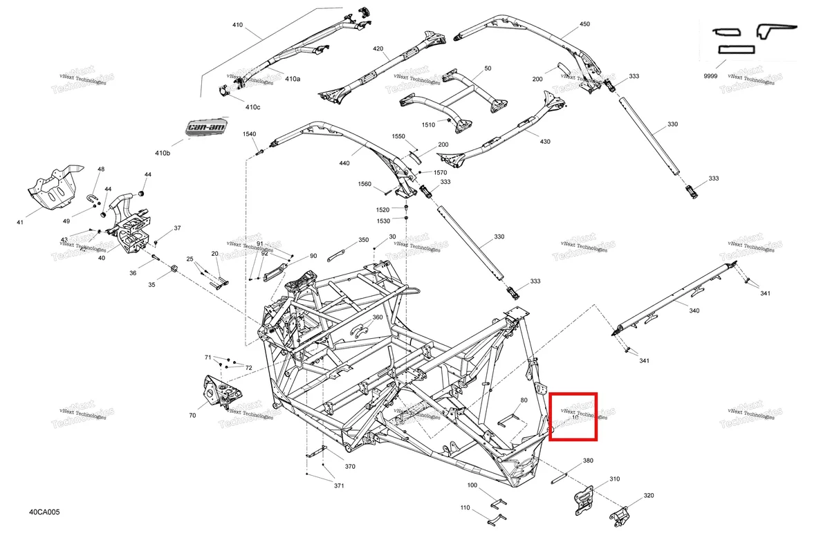 Деталь 715007611 на схеме узла 2021 Can-Am Maverick Turbo RR - XRC - CE Frame - System