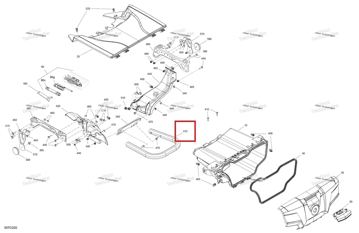 Деталь 715007682 на схеме узла 2023 Can-Am Outlander MAX 1000R EFI - DPS - CE Body - Front Storage Tray