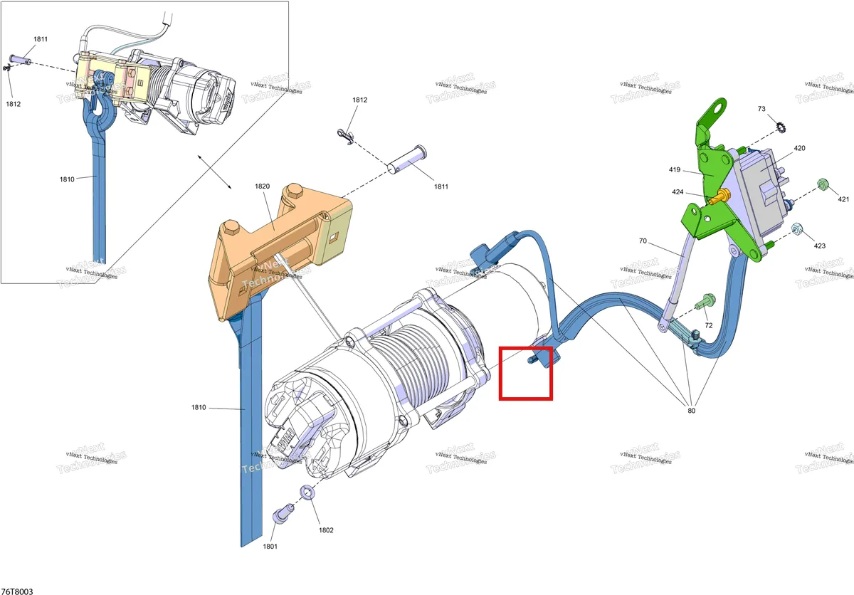 Деталь 715007699 (Fairlead ролик комплект включает 1820 to 1820 Can-Am Outlander 4x4 XT 1000R (2018) (715007699)) на схеме узла 2018 Can-Am OUTLANDER - 4X4 - Mossy Oak Hunting Edition - 1000R - 4MJB - Break Up Country Electric - Winch
