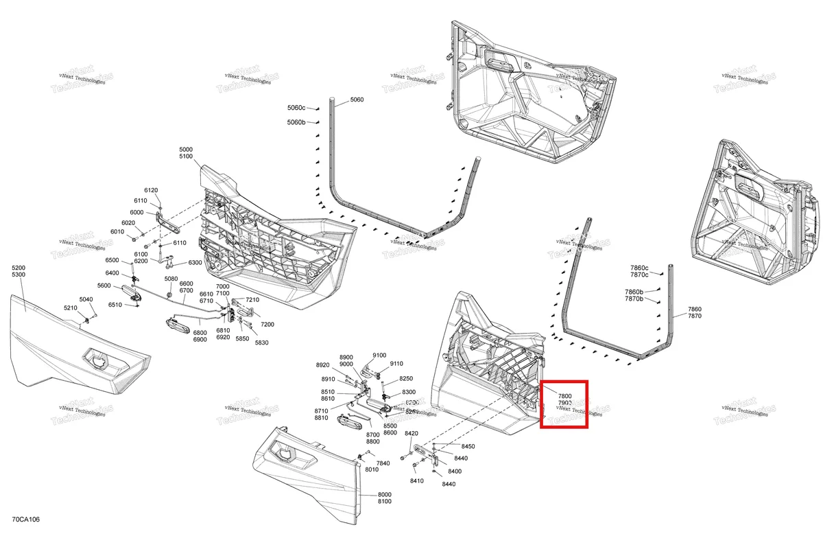 Деталь 715007886 на схеме узла 2021 Can-Am Commander MAX 1000R EFI - DPS XT Body - Doors