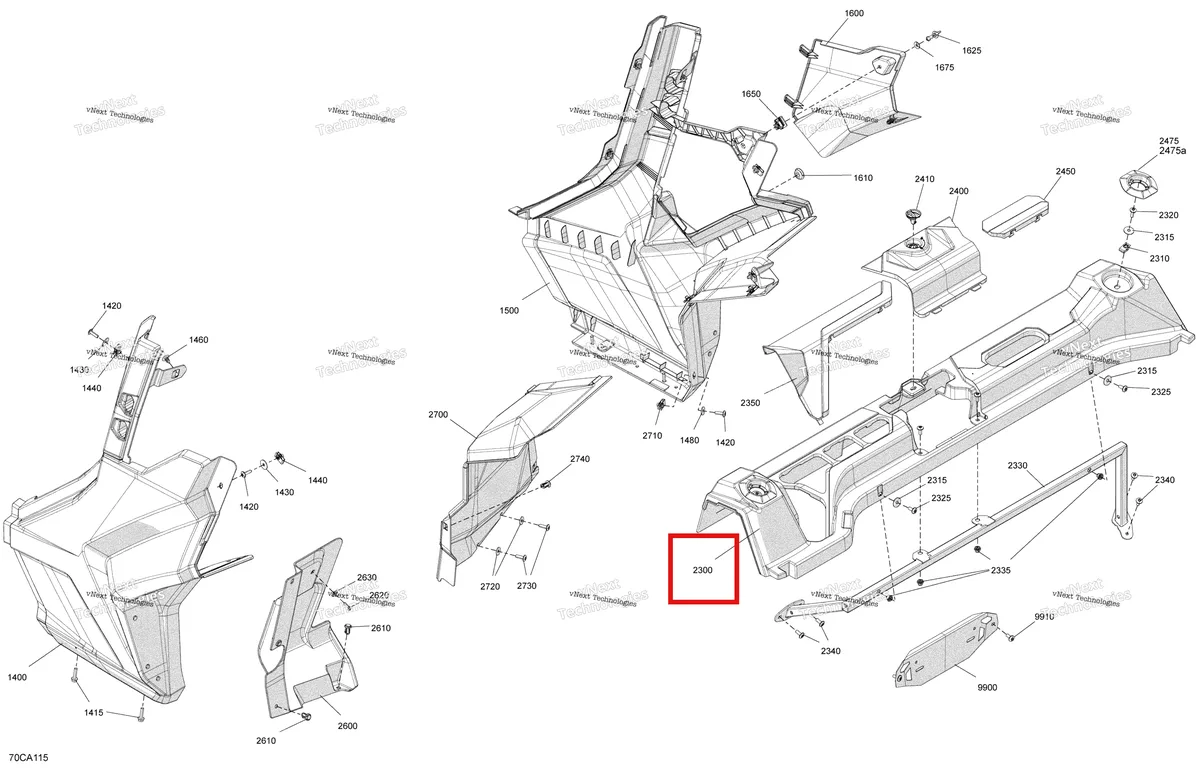 Деталь 715007890 на схеме узла 2021 Can-Am Commander 1000R EFI - DPS XT XTP Body - Rear Section