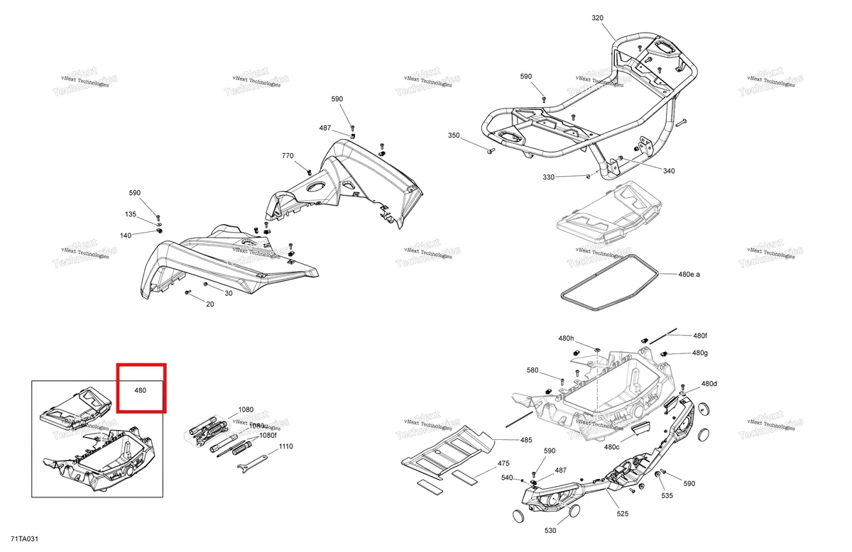 Деталь 715007977 на схеме узла 2021 Can-Am Outlander 450 EFI - STD XU - CE Body - Rear Section