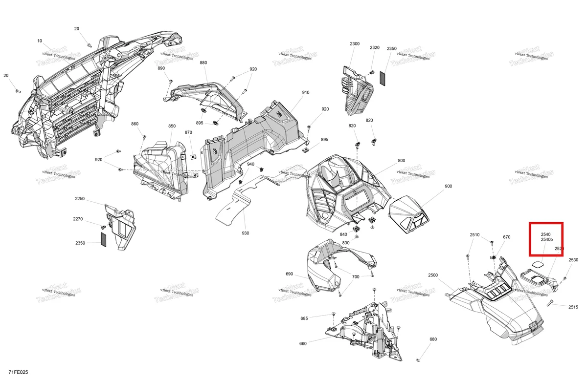 Деталь 715008122 на схеме узла 2025 Can-Am OUTLANDER - 4X4 - XMR - 700 - 1SSA - Legion Red Body - Front Section