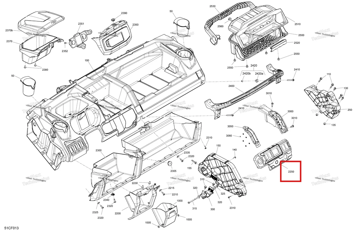 Деталь 715008266 на схеме узла 2026 Can-Am Defender - HD7 - XT - 7ETF - Dark Wildland Camo - 62