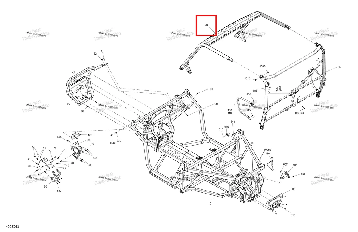 Деталь 715008354 на схеме узла 2025 Can-Am Defender - HD7 - BASE - 6XSA - Compass Green - 62