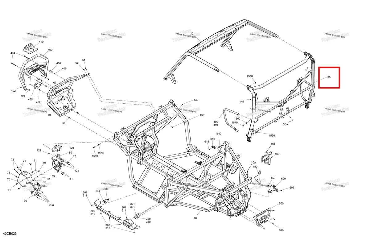 Деталь 715008364 на схеме узла 2022 Can-Am Defender HD10 - XMR Frame - System