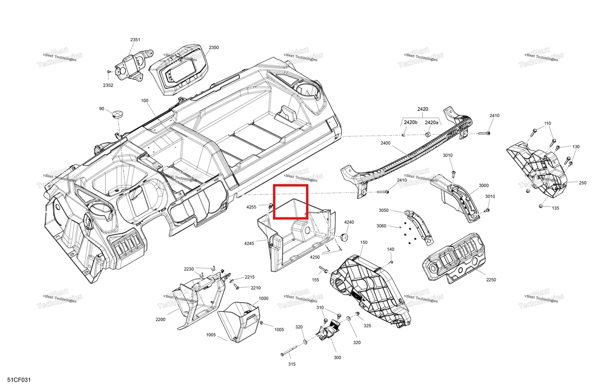 Деталь 715008370 на схеме узла 2026 Can-Am Defender - HD9 - DPS CAB - 8UTD - Compass Green - 62