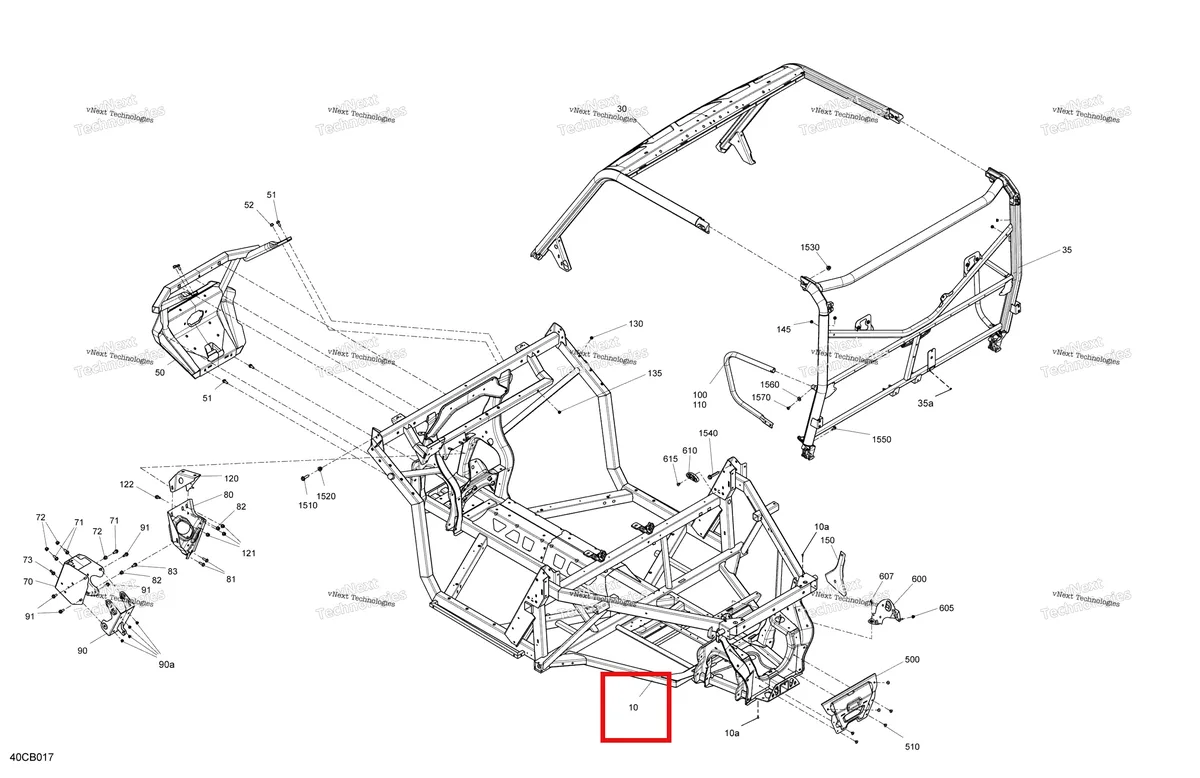 Деталь 715008373 на схеме узла 2022 Can-Am Defender HD7 - BASE Frame - System