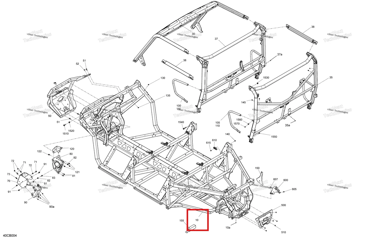 Деталь 715008375 на схеме узла 2022 Can-Am Defender MAX HD7 - BASE Frame - System