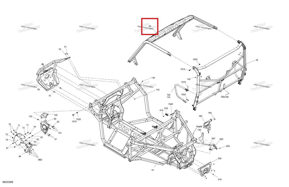 Деталь 715008404 на схеме узла 2023 Can-Am Traxter HD9 - DPS - CE Frame - System