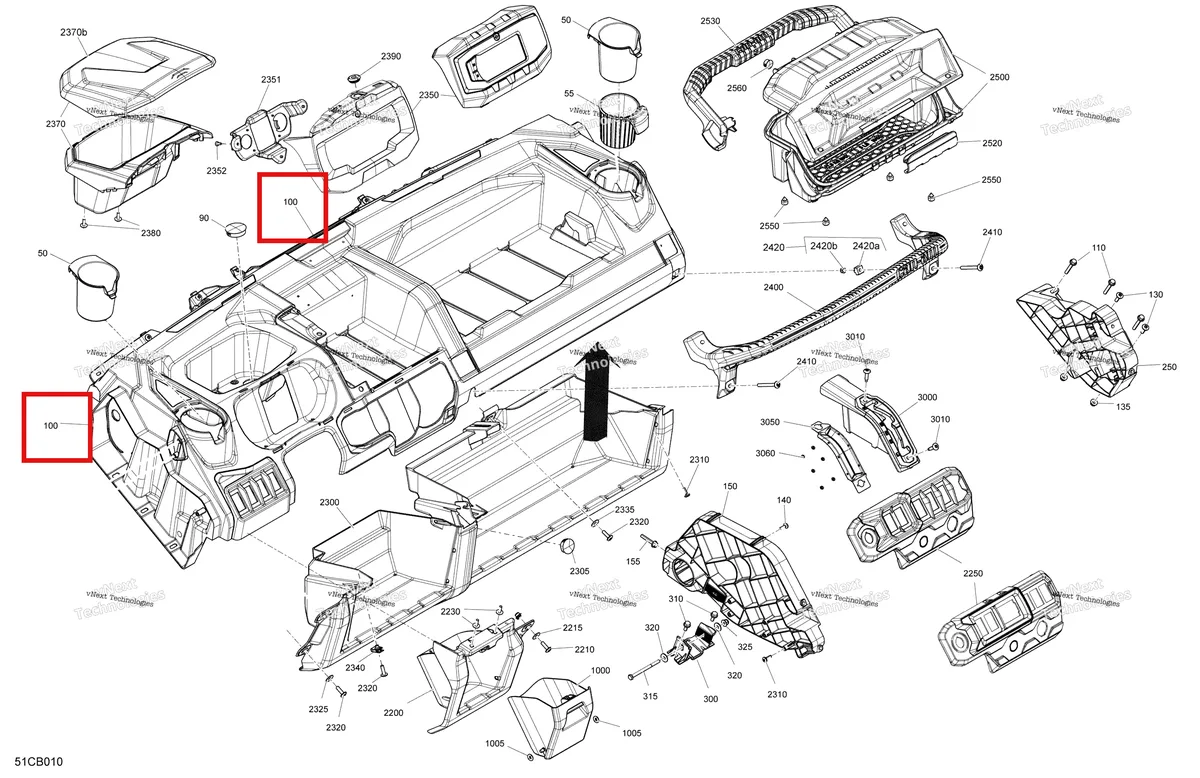 Деталь 715008411 на схеме узла 2022 Can-Am Traxter PRO HD10 - DPS - CE Cab Interior - Dashboard