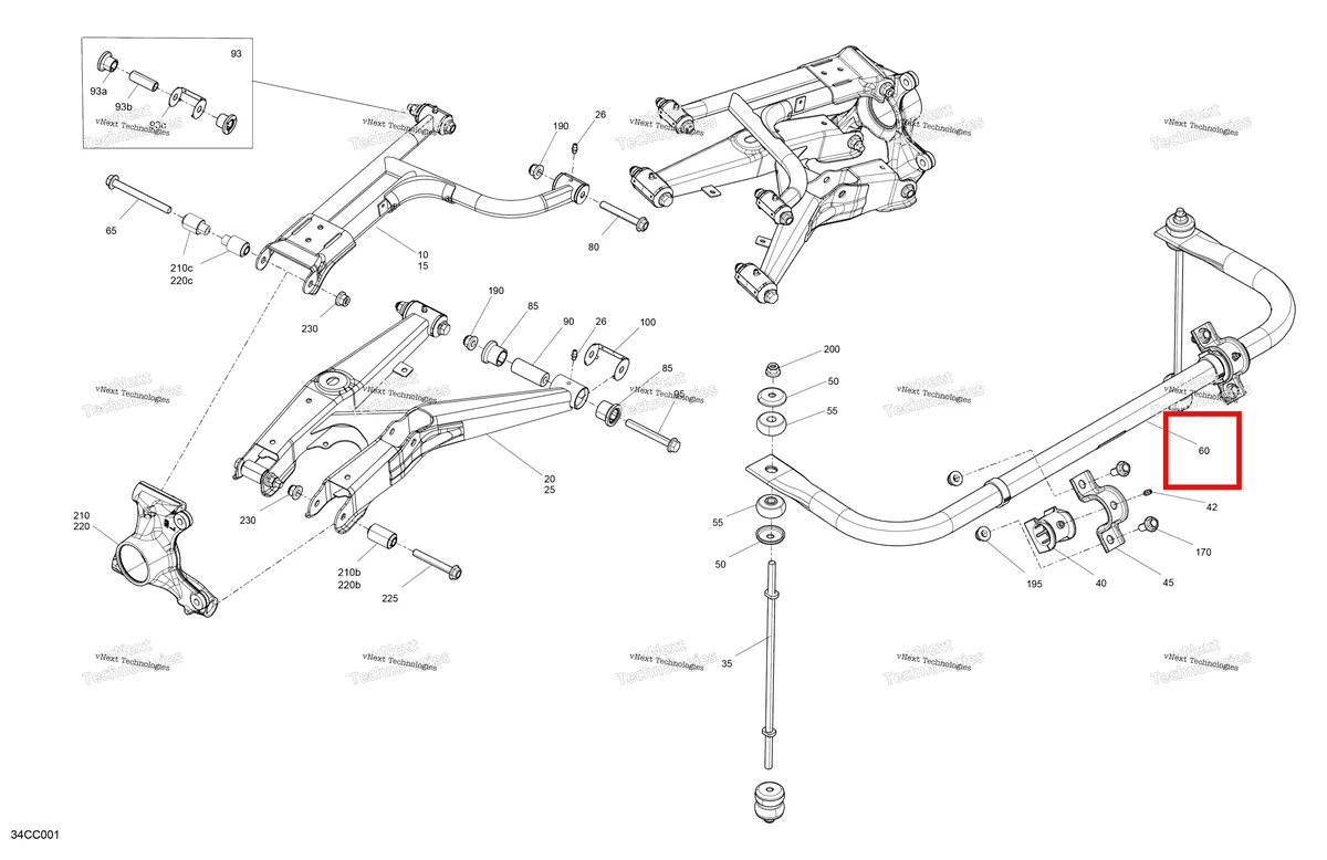 Деталь 715008414 на схеме узла 2023 Can-Am Traxter HD9 - DPS - CE Suspension - Rear Components