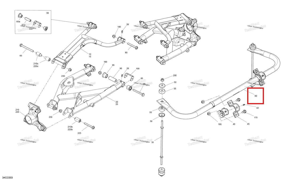Деталь 715008415 на схеме узла 2023 Can-Am Traxter HD10 - XT - CE Suspension - Rear Components