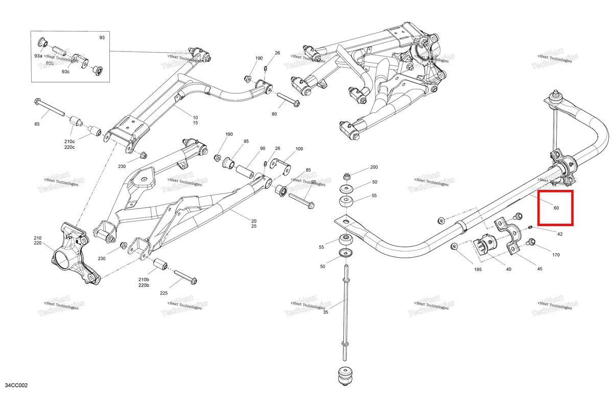 Деталь 715008417 на схеме узла 2023 Can-Am Traxter HD10 - XMR - CE Suspension - Rear Components