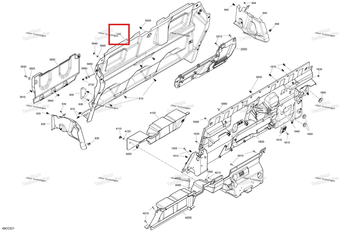 Деталь 715008421 на схеме узла 2023 Can-Am Traxter MAX HD9 - DPS - CE Cab Interior - Back Wall