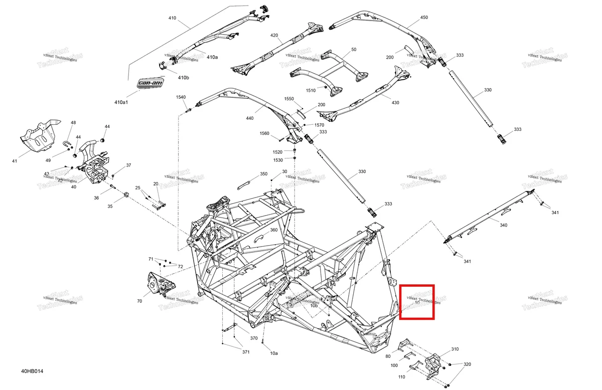 Деталь 715008479 (Chalk рама комплект модель 72 po Width Can-Am Maverick Turbo RR XRC (2022) (715008479)) на схеме узла 2022 Can-Am Maverick Turbo RR - XRC Frame - System