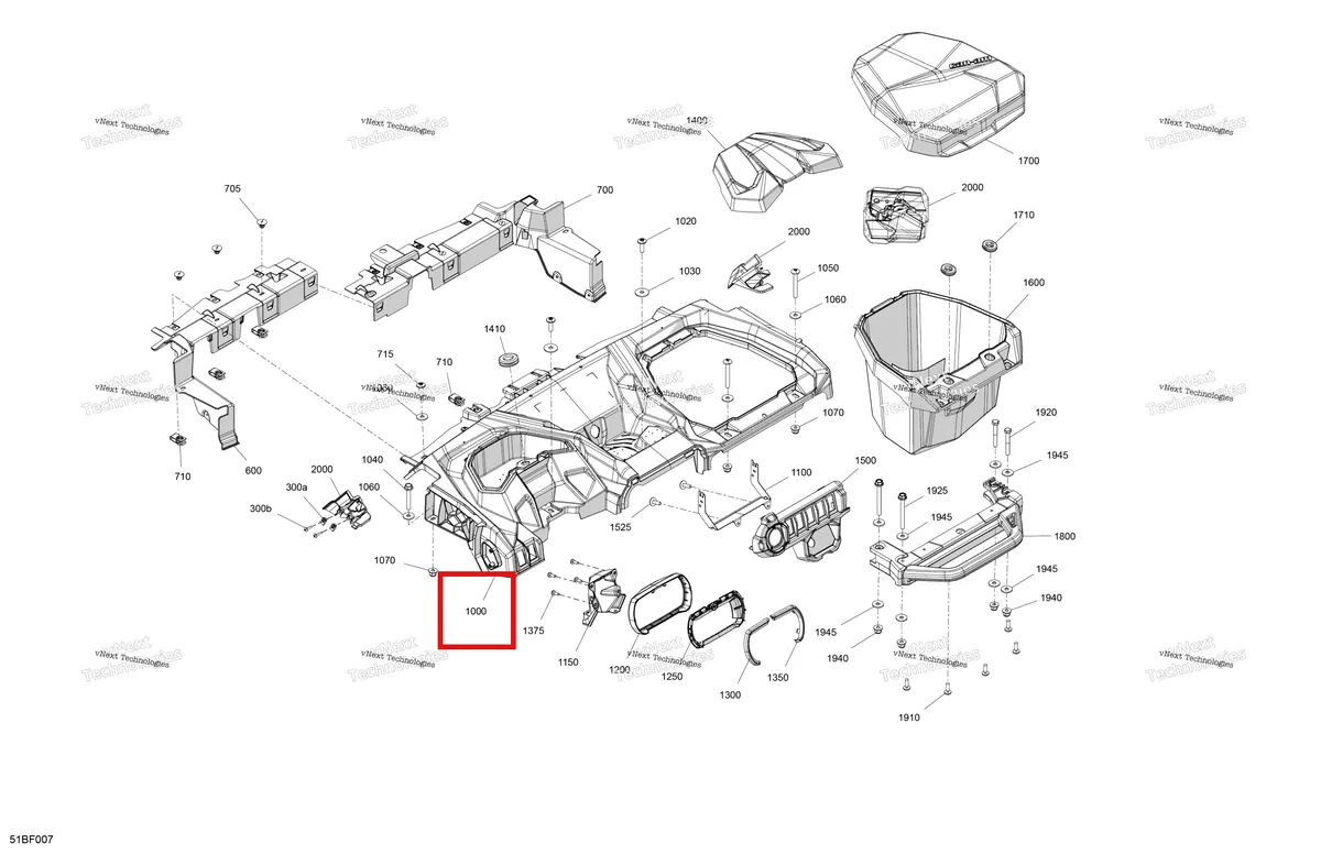 Деталь 715008530 (Приборная панель комплект Can-Am Commander MAX 1000R EFI XT (2024) (715008530)) на схеме узла 2026 Can-Am Commander MAX - 1000R EFI - DPS - 6HTC - Compass Green - 60