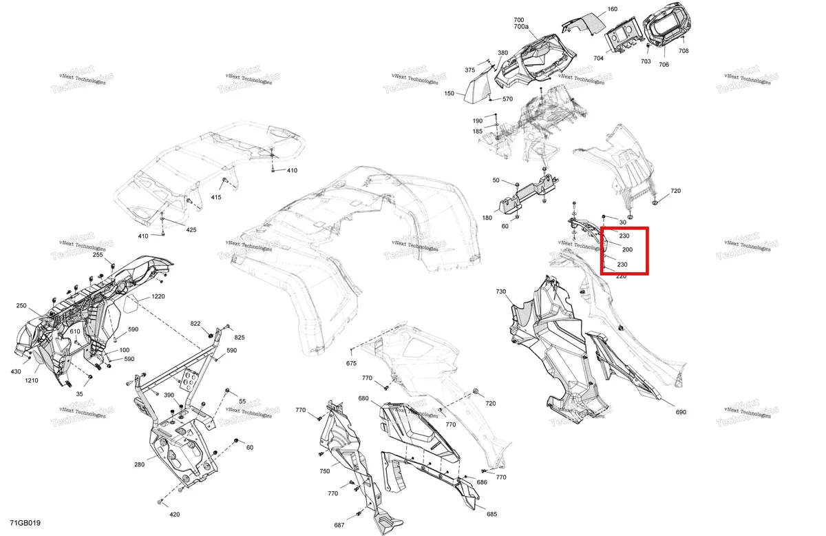 Деталь 715008662 на схеме узла 2022 Can-Am Outlander 570 EFI - XU - CE Body - Front Section