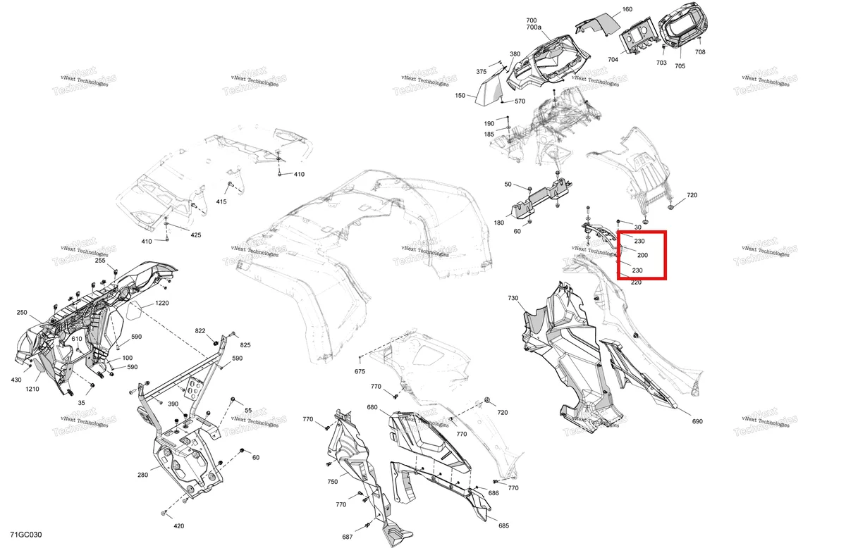 Деталь 715008678 на схеме узла - CE Body - Front Section