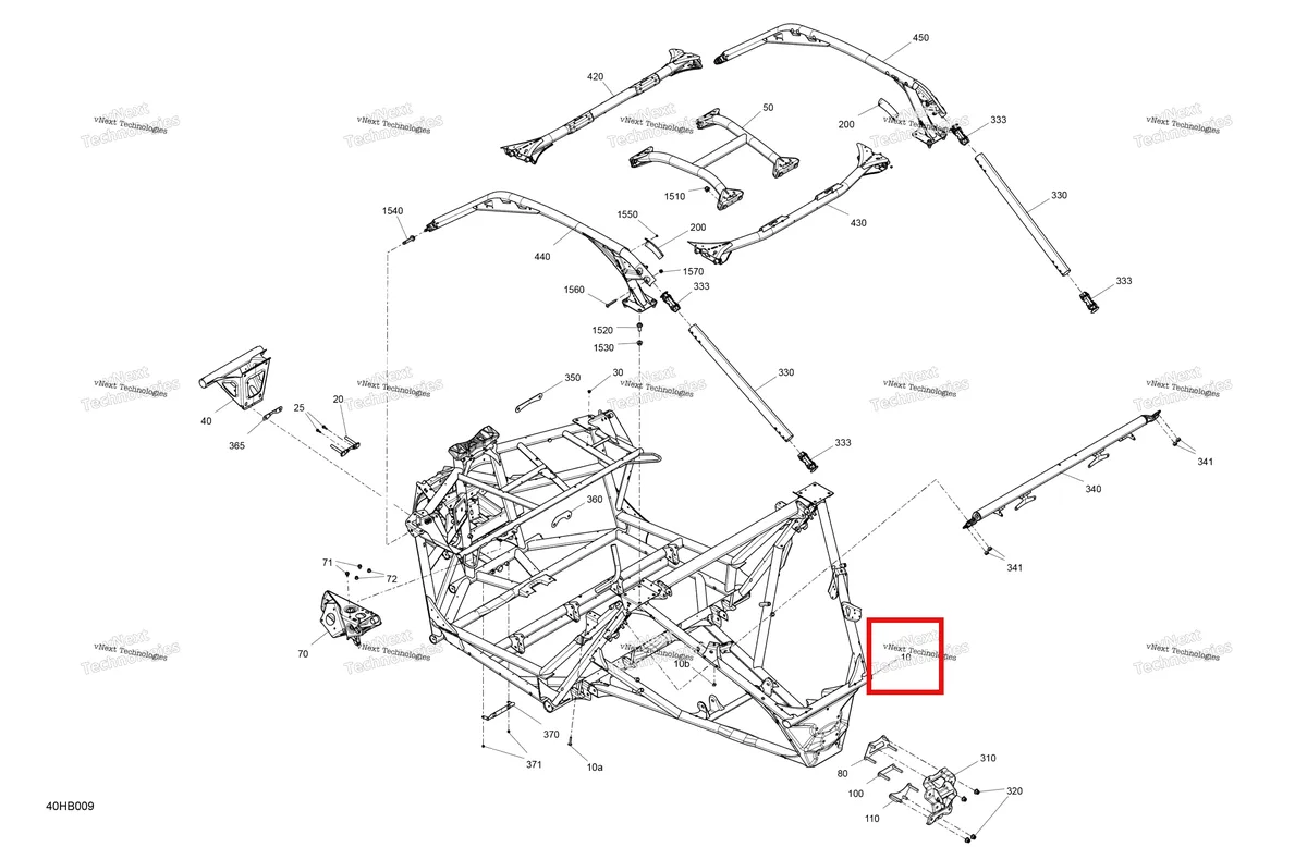 Деталь 715008787 на схеме узла 2022 Can-Am Maverick Turbo RR - XDS Frame - System