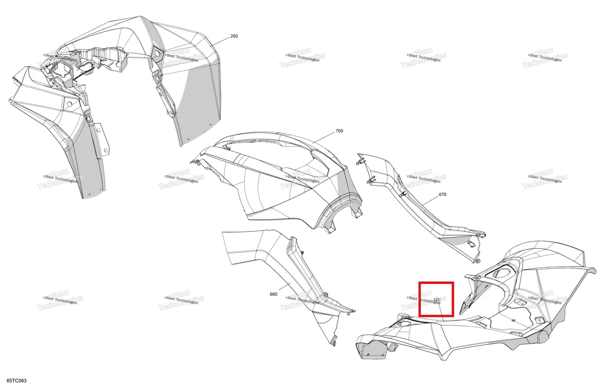Деталь 715009016 на схеме узла 2023 Can-Am Renegade 1000R EFI - XXC - CE Body - Fender Kit