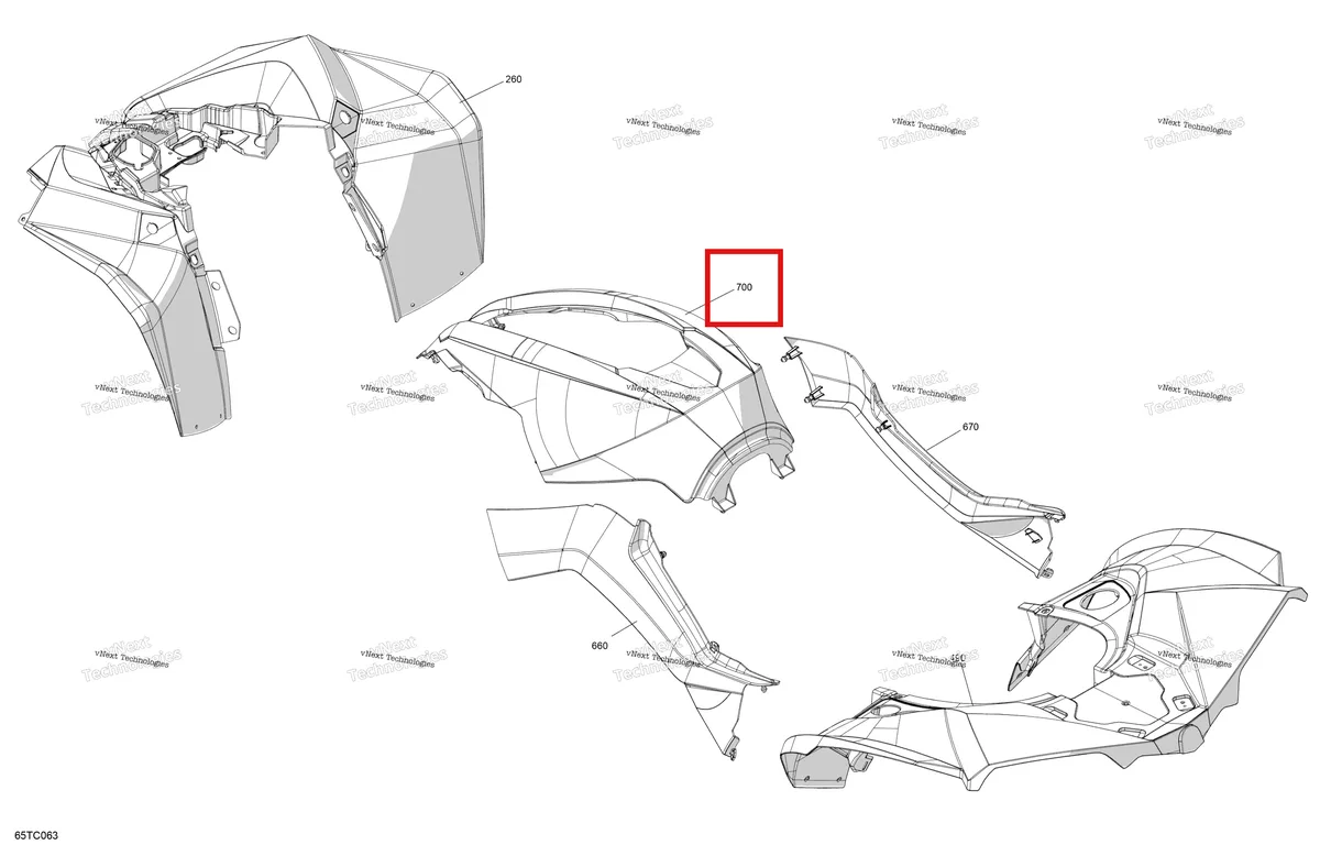 Деталь 715009022 на схеме узла 2023 Can-Am Renegade 1000R EFI - XXC - CE Body - Fender Kit