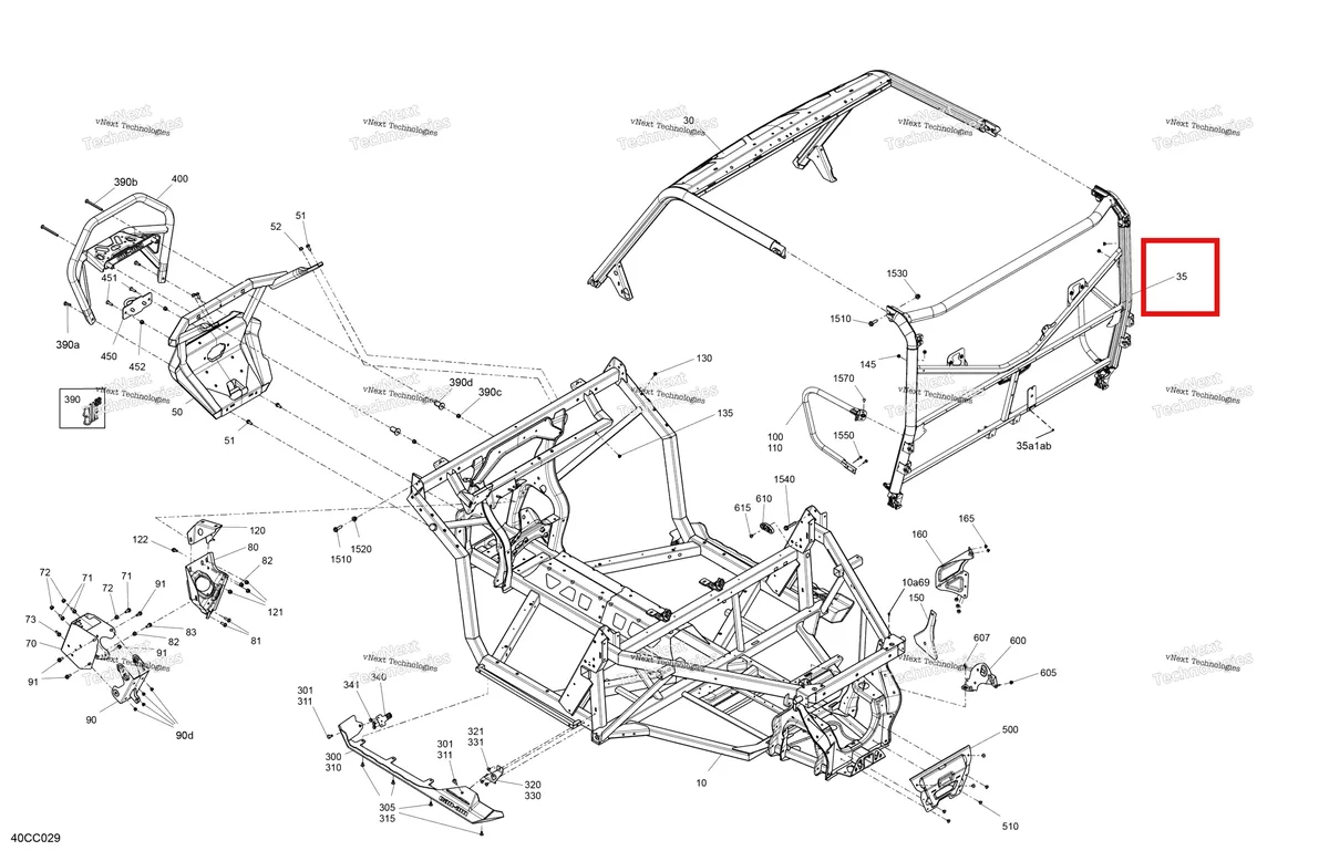 Деталь 715009068 на схеме узла 2023 Can-Am Traxter HD10 - XMR - CE Frame - System