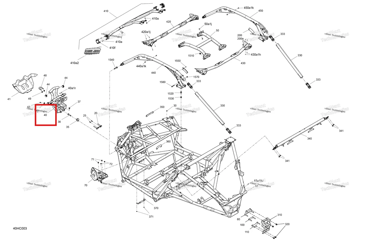 Деталь 715009095 на схеме узла 2023 Can-Am Maverick Turbo RR - XRC - CE Frame - System