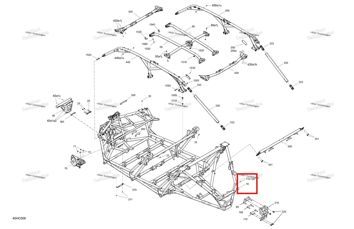 Деталь 715009112 на схеме узла 2023 Can-Am Maverick MAX Turbo RR - XDS Frame - System