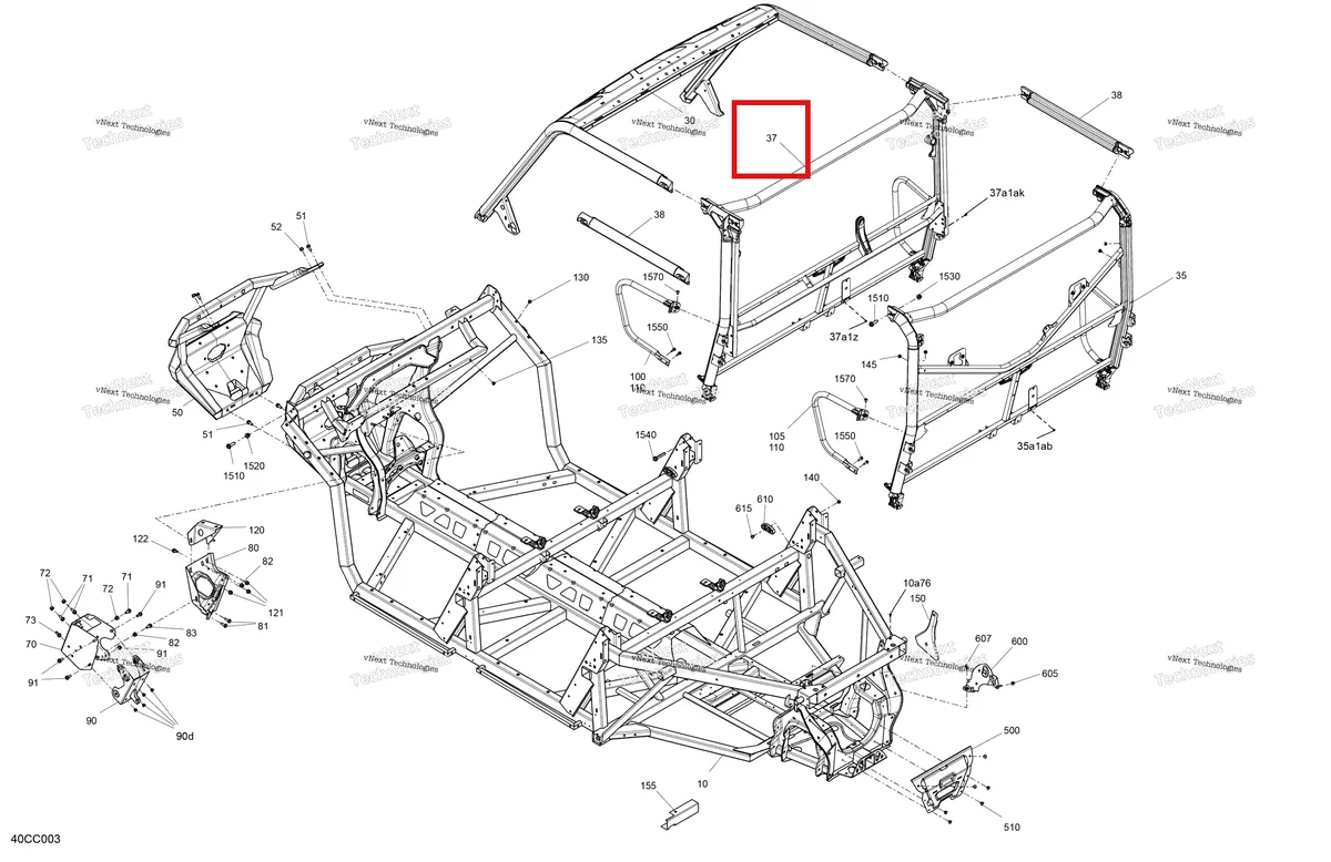 Деталь 715009115 на схеме узла 2023 Can-Am Defender MAX HD7 - BASE Frame - System